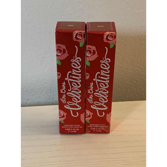 2X Lime Crime Velvetines Liquid Matte Lipstick Riot New Set Rare - Picture 1 of 4